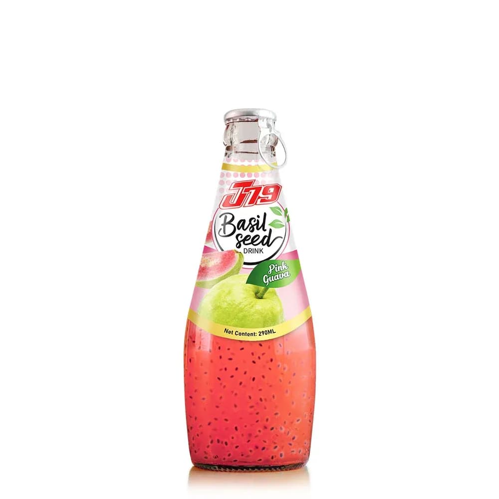 290ml J79 Basil seed drink with Pink guava — original product packaging