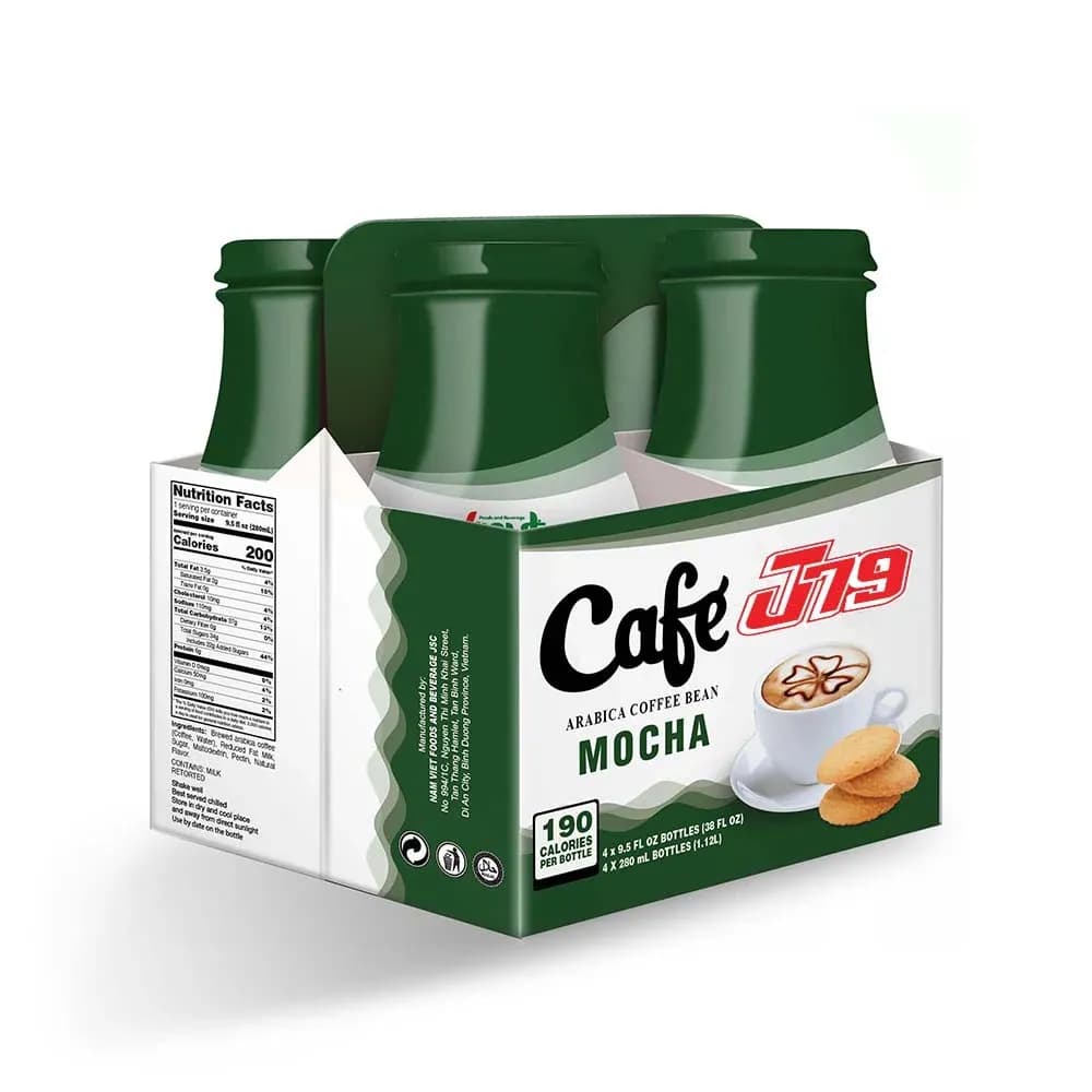J79 Box 4 Bottles Arabica Mocha Coffee drink — original product packaging