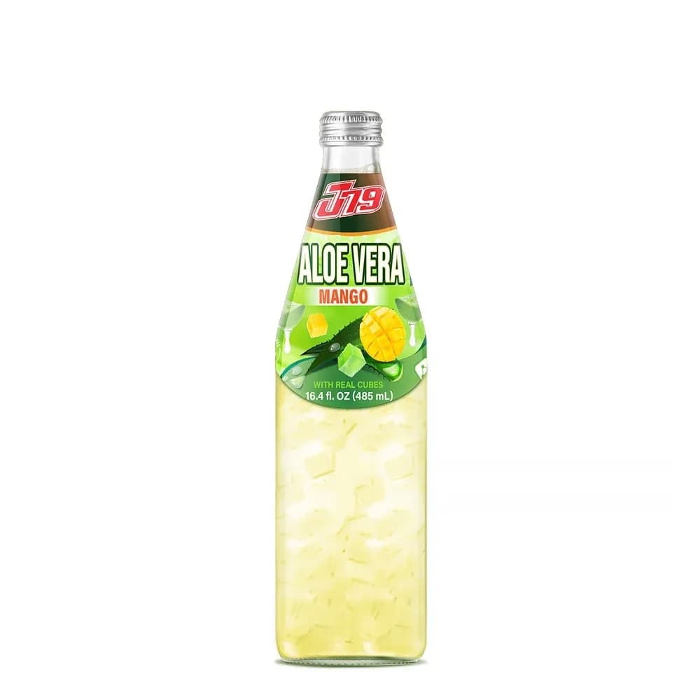 485ml J79 Aloe Vera Drink with Mango Juice Real Cubes — original product packaging