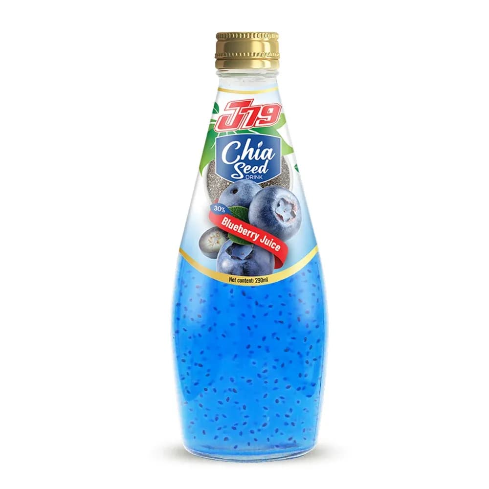 290ml Chia seed drink with Blueberry juice 30 Juice J79 — original product packaging