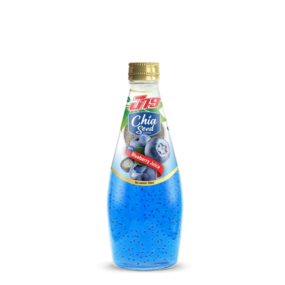 290ml J79 Chia seed drink with Blueberry juice — original product packaging