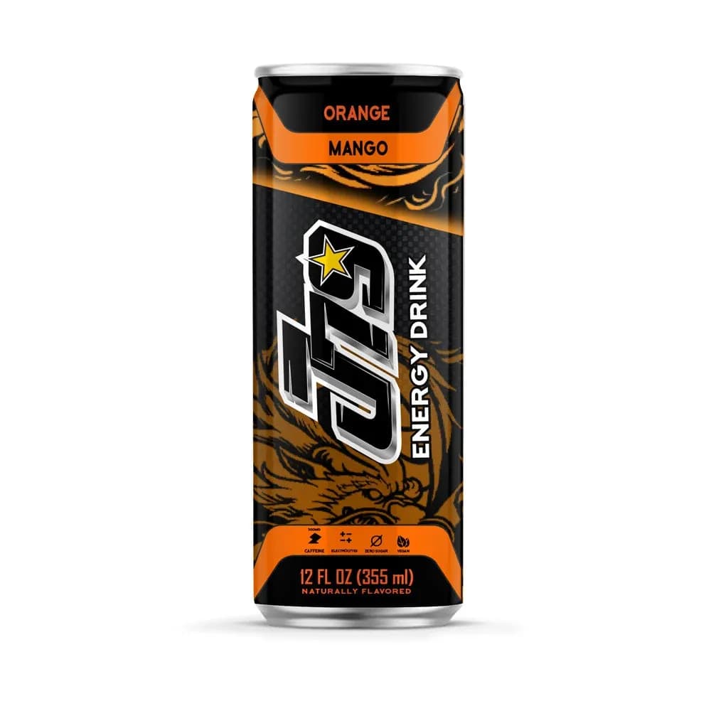 12 fl oz J79 Healthy Energy Drink Orange Mango Zero Sugar Caffeine Enhanced Hydration — original product packaging