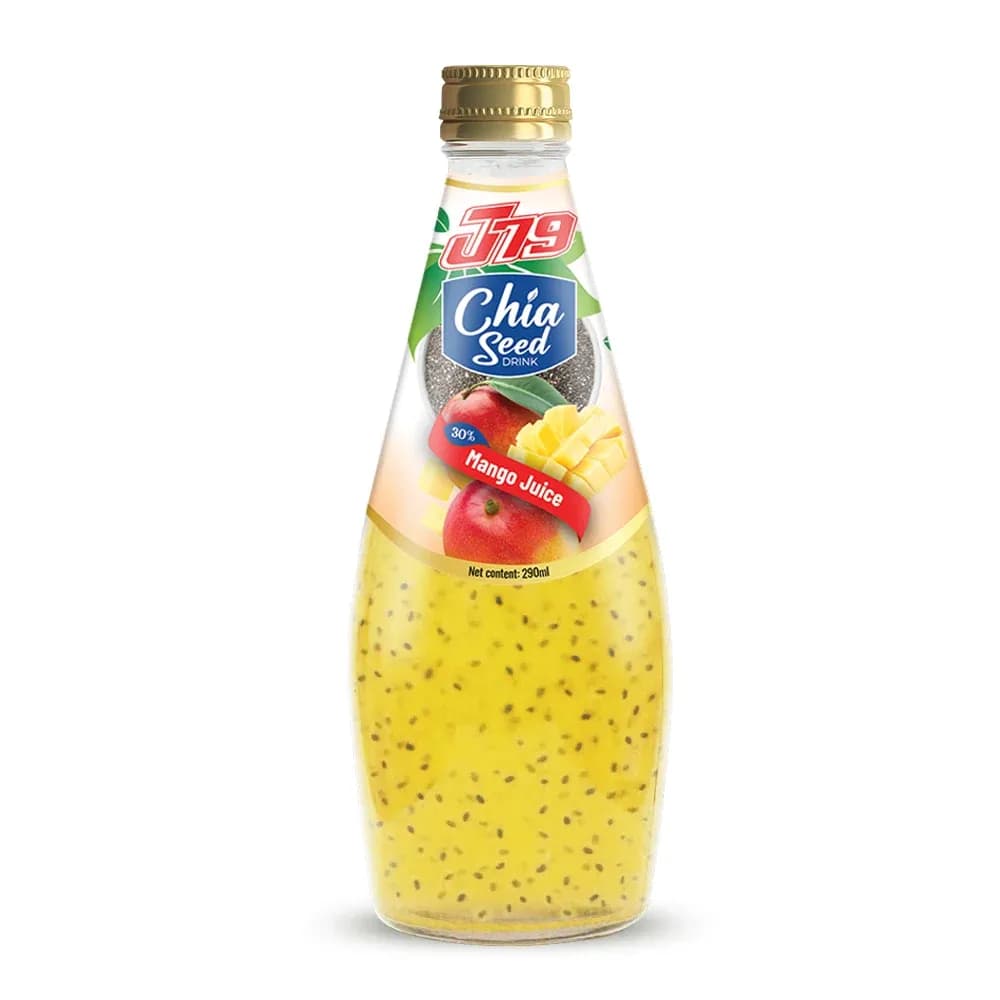290ml Chia seed drink with Mango juice 30 Juice J79 — original product packaging