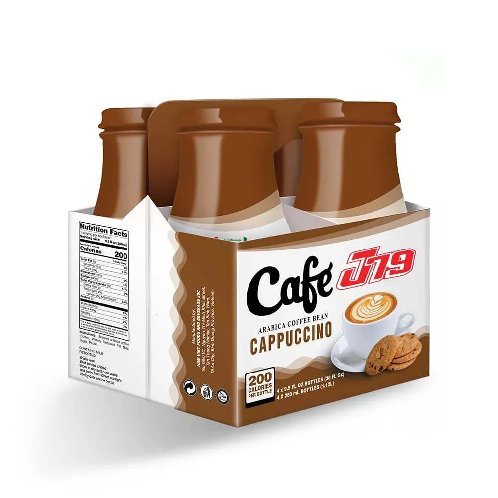 J79 Box 4 Bottles Arabica Cappuccino Coffee drink — original product packaging