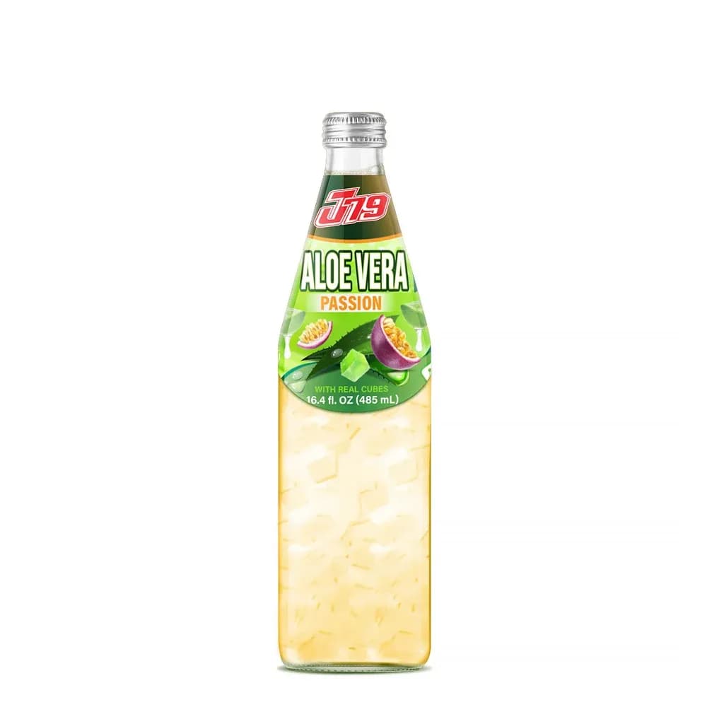 485ml J79 Aloe Vera Drink with Passion Fruit Real Cubes — original product packaging