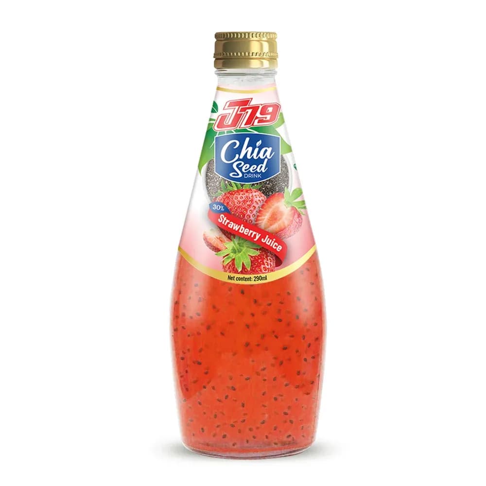 290ml Chia seed drink with Strawberry juice 30 Juice J79 — original product packaging