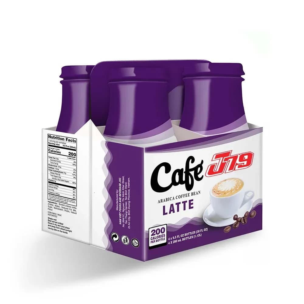 J79 Box 4 Bottles Arabica latte Coffee drink — original product packaging