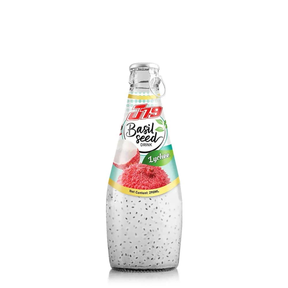 290ml J79 Basil seed drink with Lychee — original product packaging