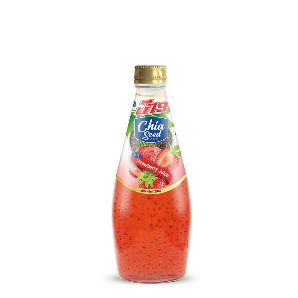 290ml J79 Chia seed drink with Strawberry juice — original product packaging