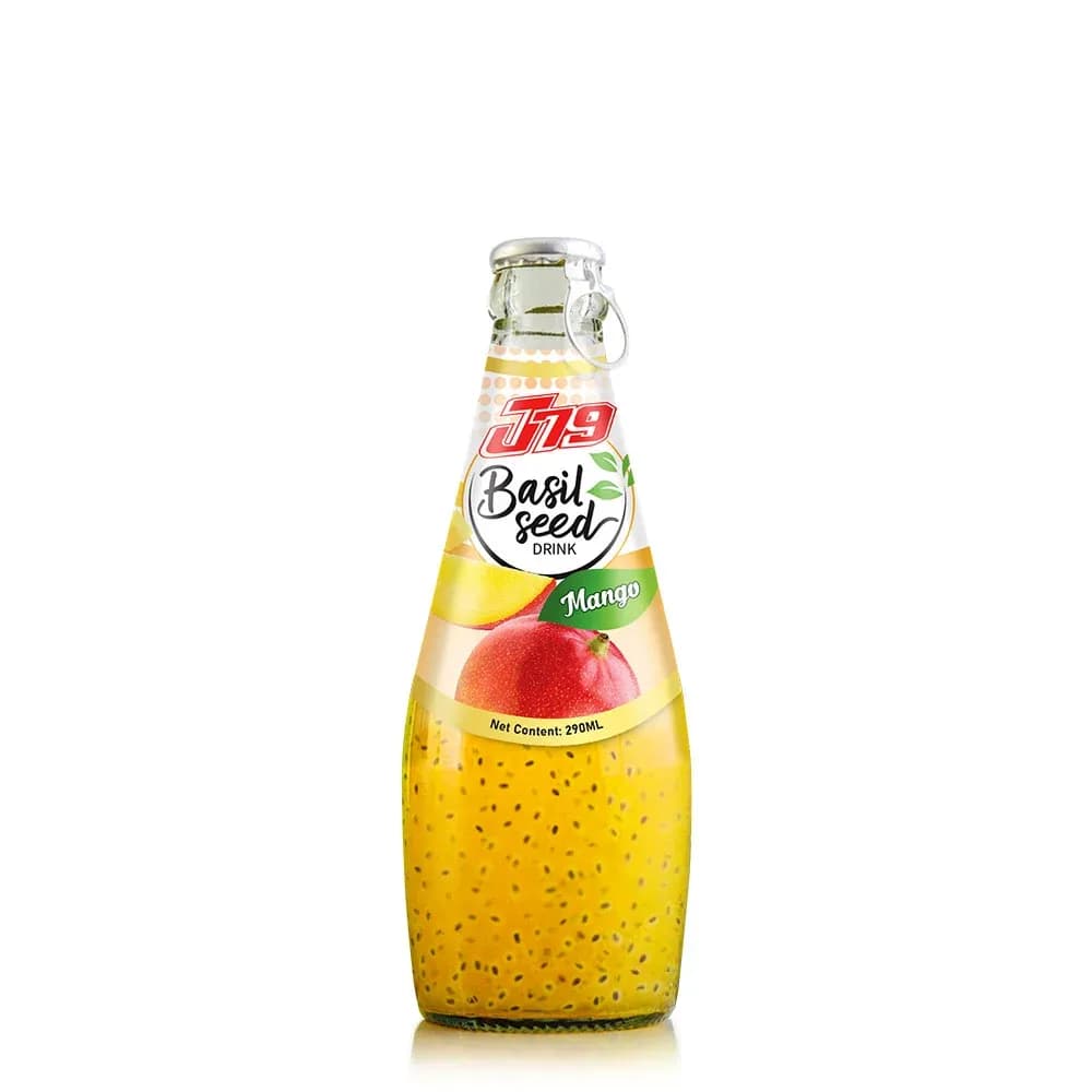 290ml J79 Basil seed drink with Mango — original product packaging