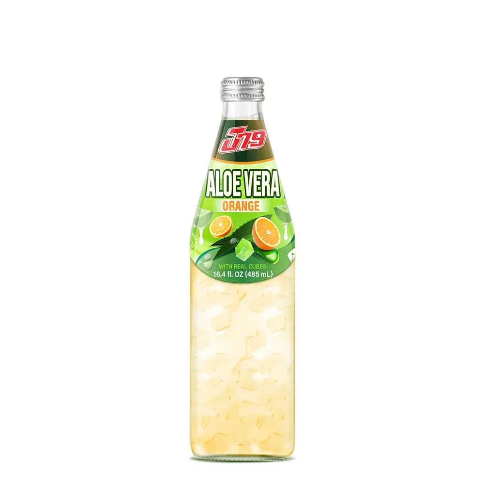 485ml J79 Aloe Vera Drink with Orange Juice Real Cubes — original product packaging