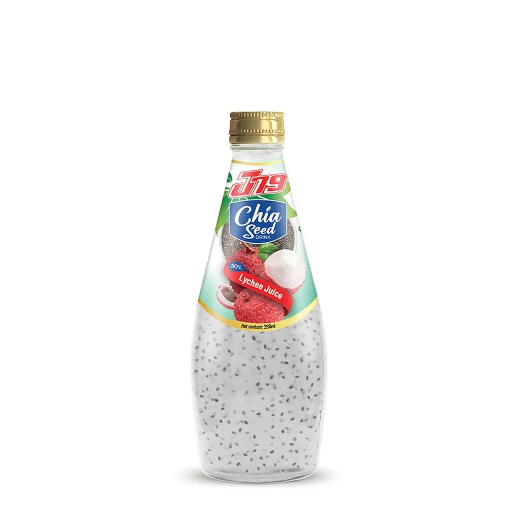 290ml J79 Chia seed drink with Lychee juice — original product packaging