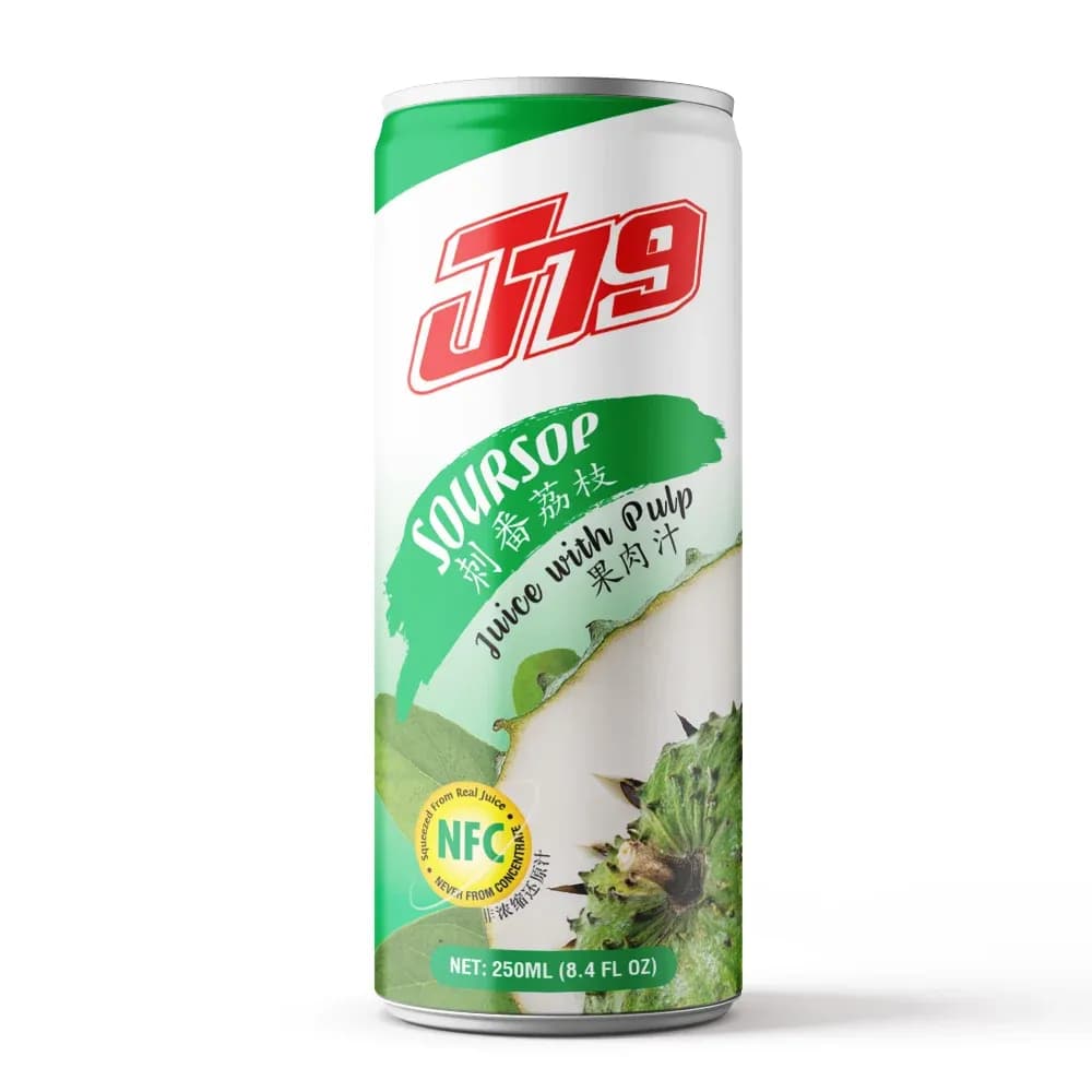250ml Soursop juice drink with Plup J79 — original product packaging