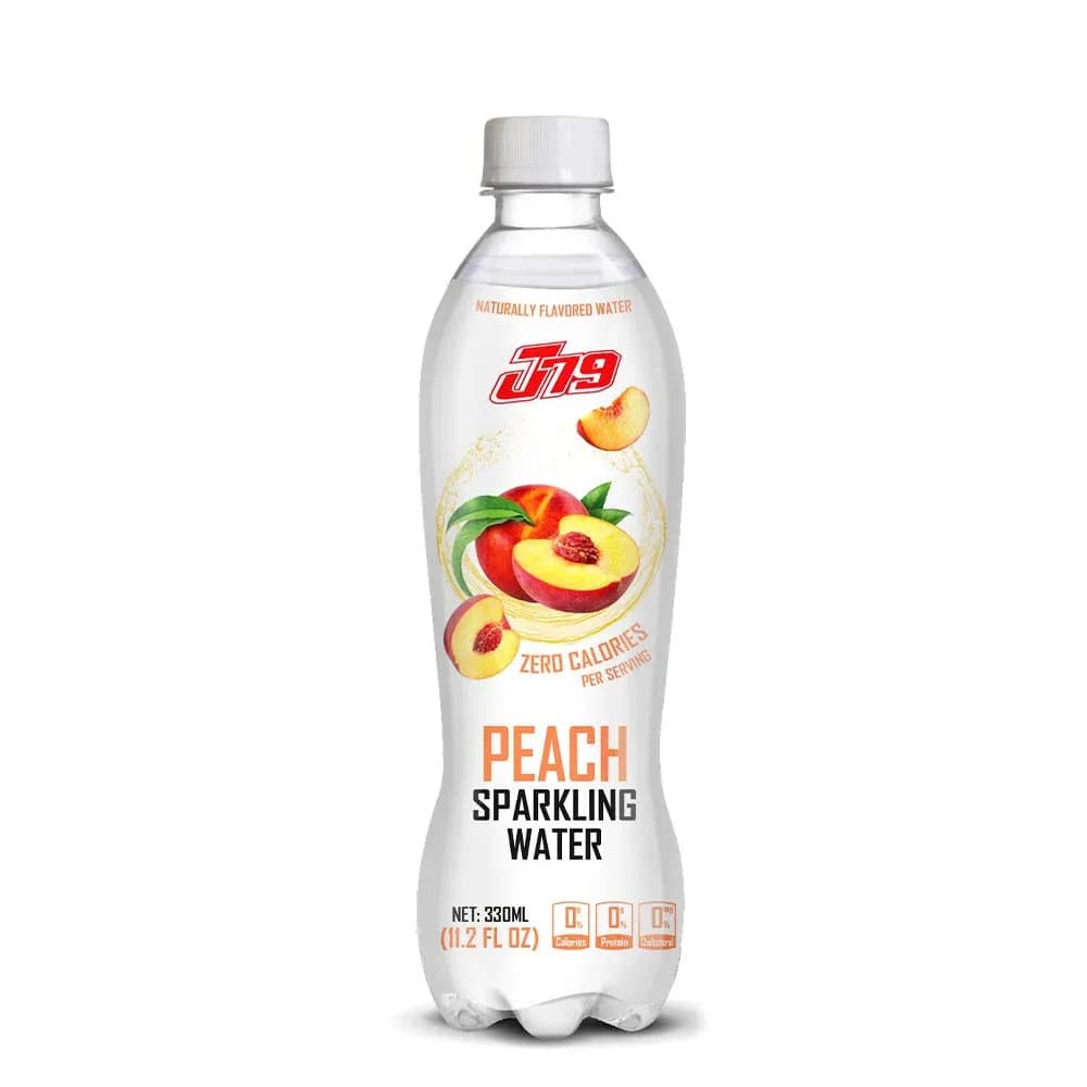 330ml Peach Sparkling water Zero Calories J79 — original product packaging