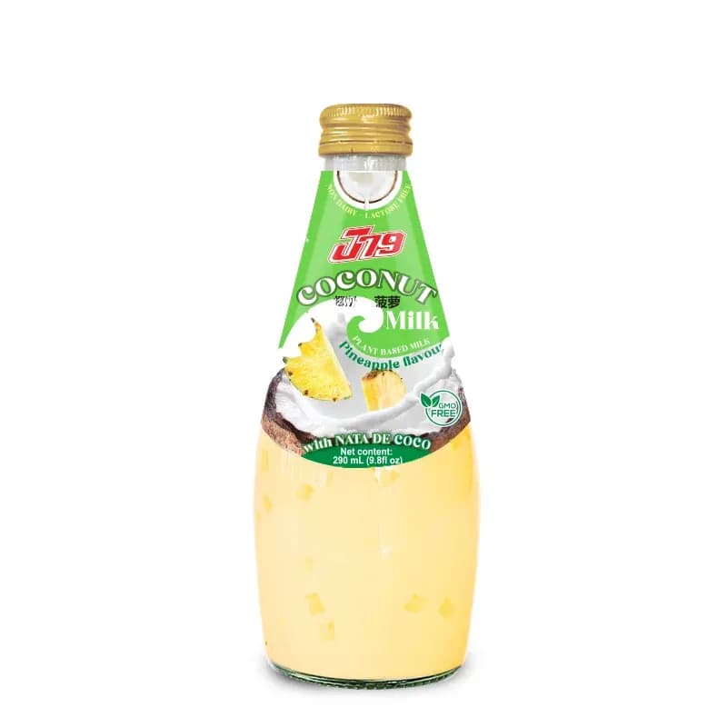 290ml Coconut milk drink with Pineapple flavor Nata de coco J79 — original product packaging