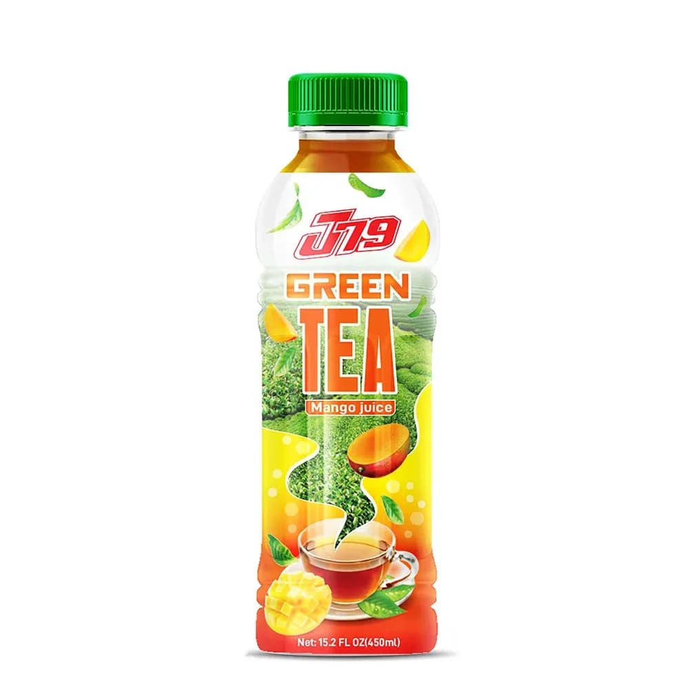 Sweet Green Tea with Mango Juice 450ml Bottle J79 — original product packaging