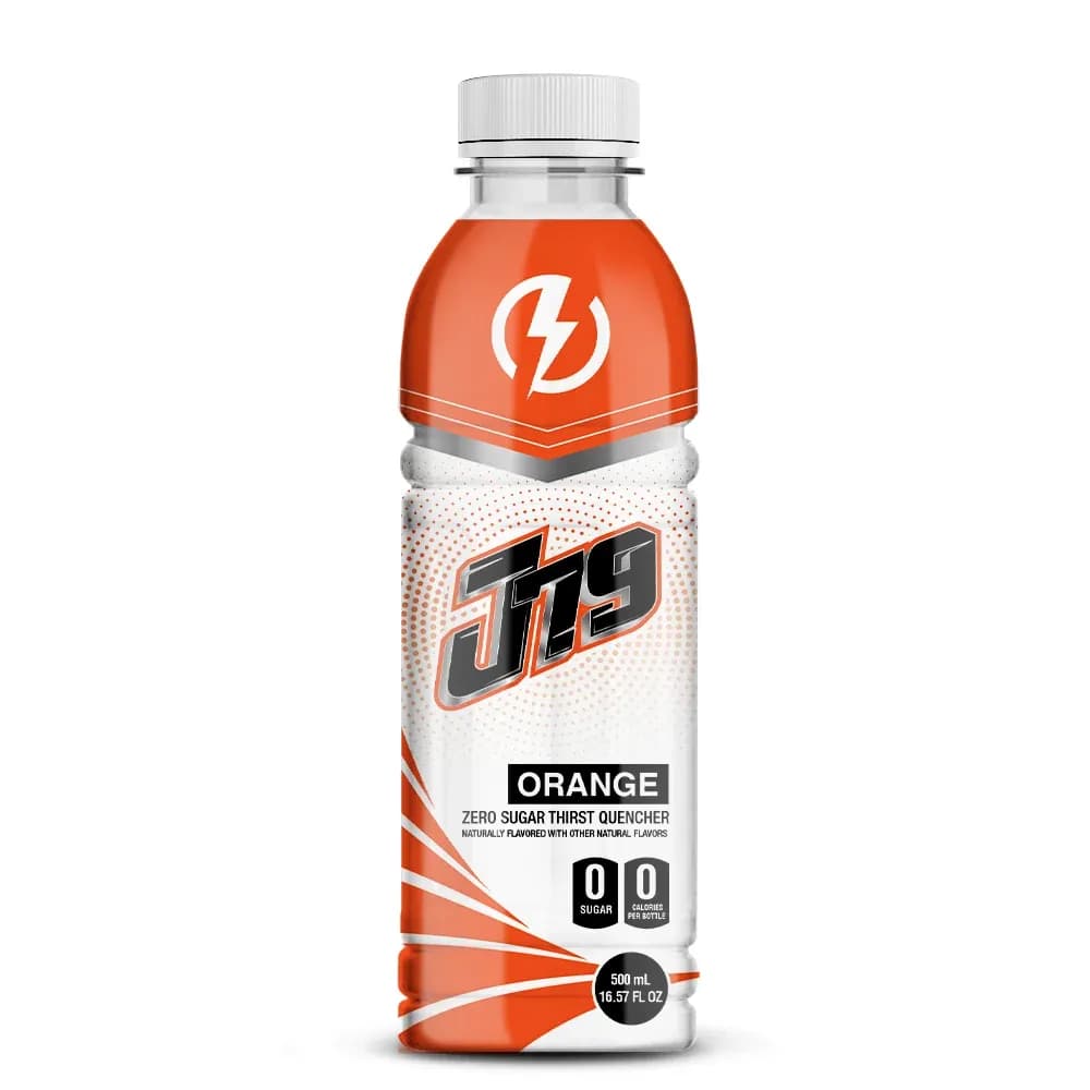 16.57 fl oz J79 Zero Sugar Orange Energy Drinks Thirst Quencher Sports Drink — original product packaging