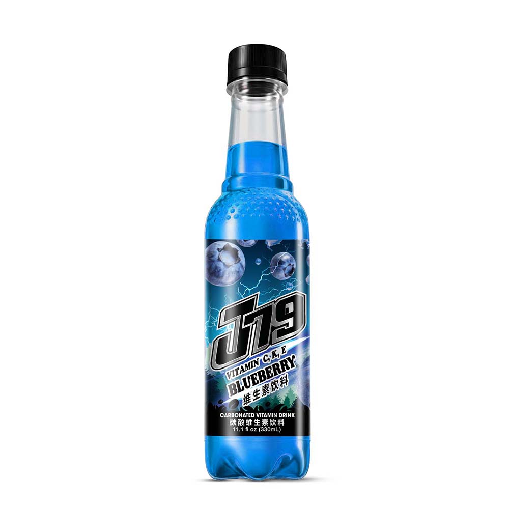 320毫升碳酸维生素饮料混合蓝莓汁（维生素C，K，E）J79品牌