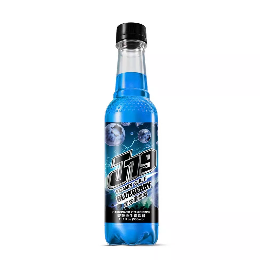 320毫升碳酸维生素饮料混合蓝莓汁（维生素C，K，E）J79品牌